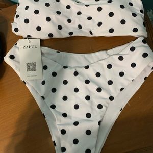 Polkadotted bathing suit